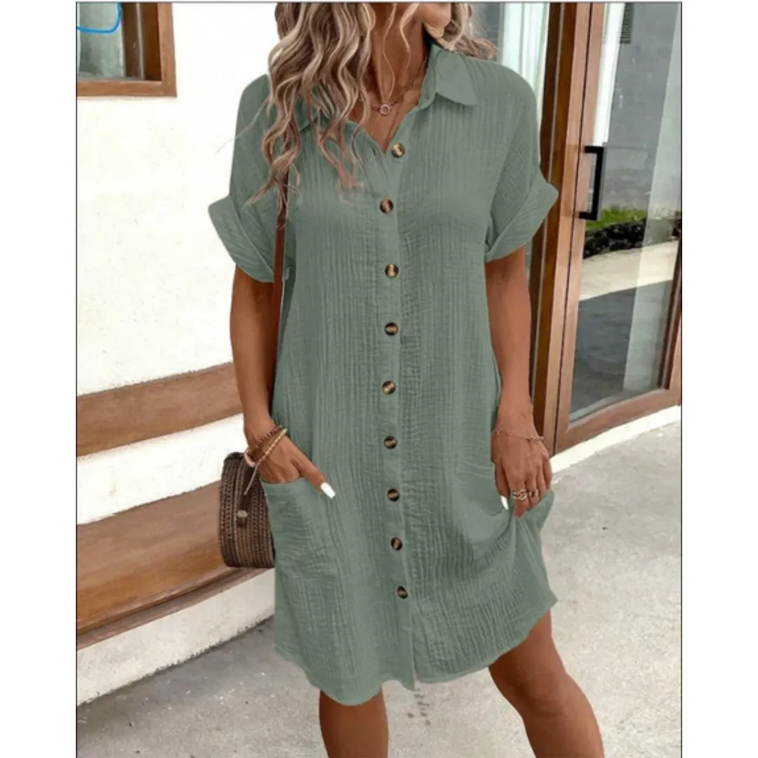 Women's Elegant Summer Shirt Dress | Midi