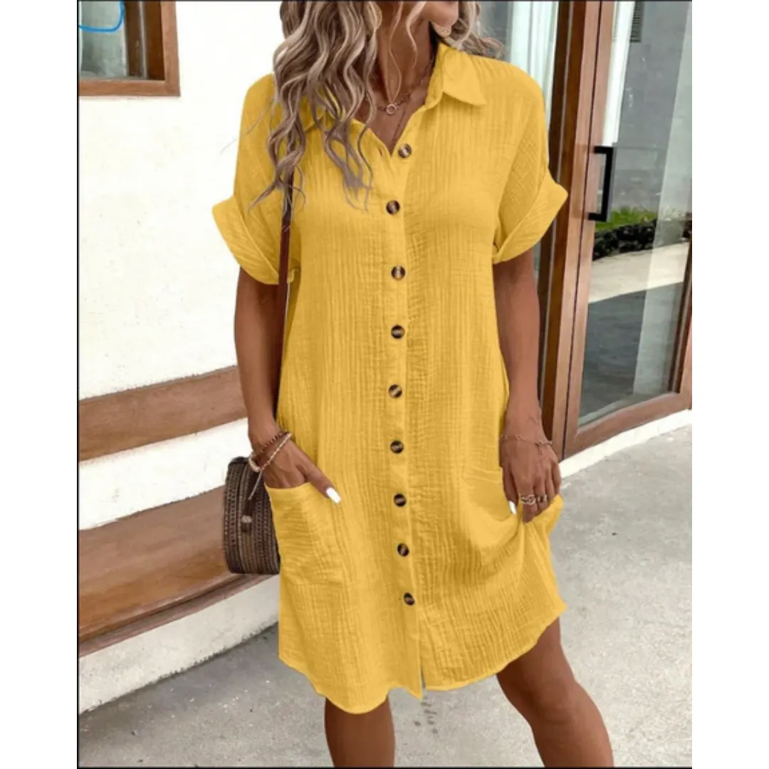 Women's Elegant Summer Shirt Dress | Midi