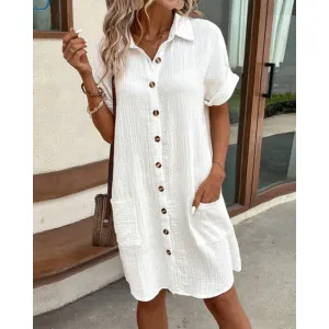 Women's Elegant Summer Shirt Dress | Midi