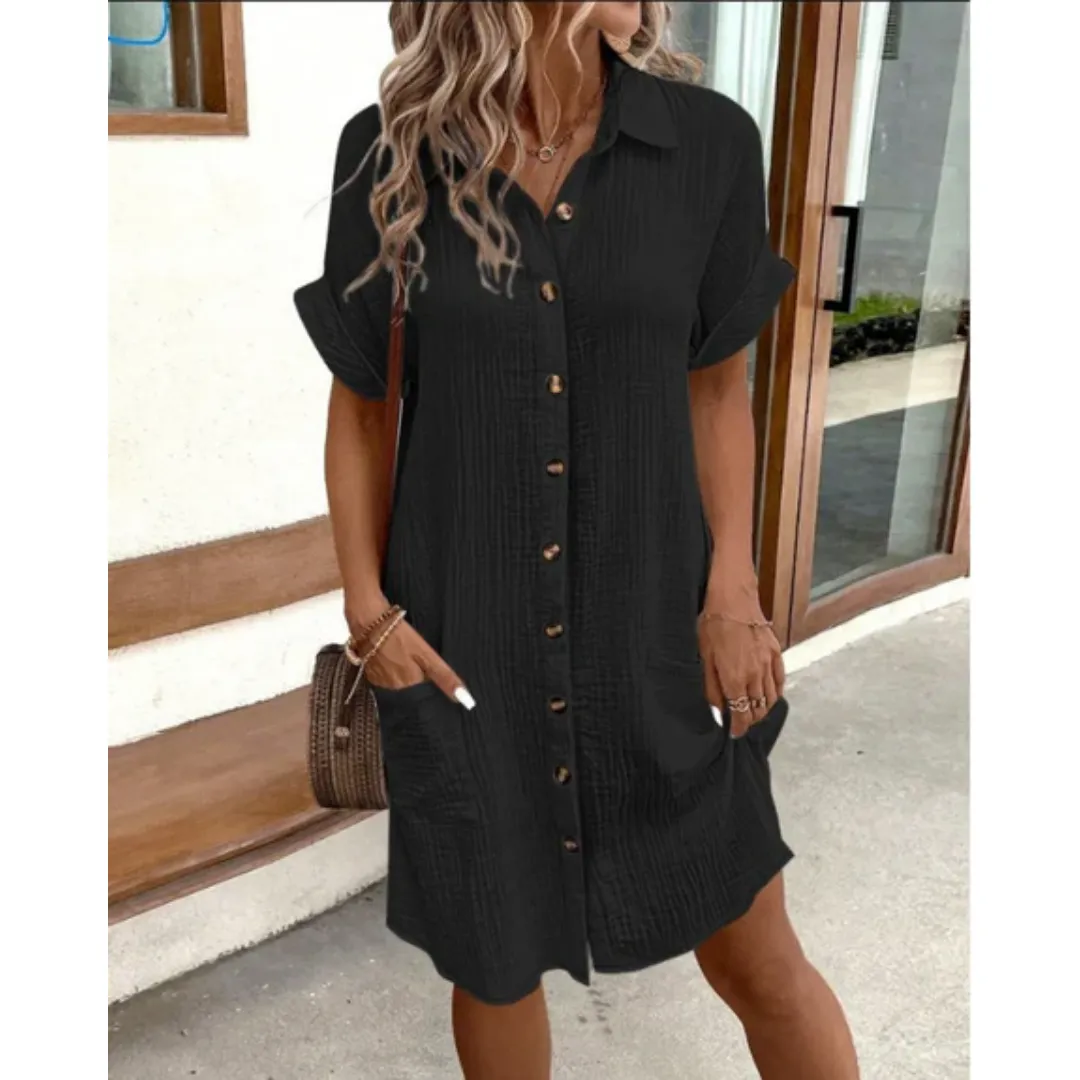 Women's Elegant Summer Shirt Dress | Midi