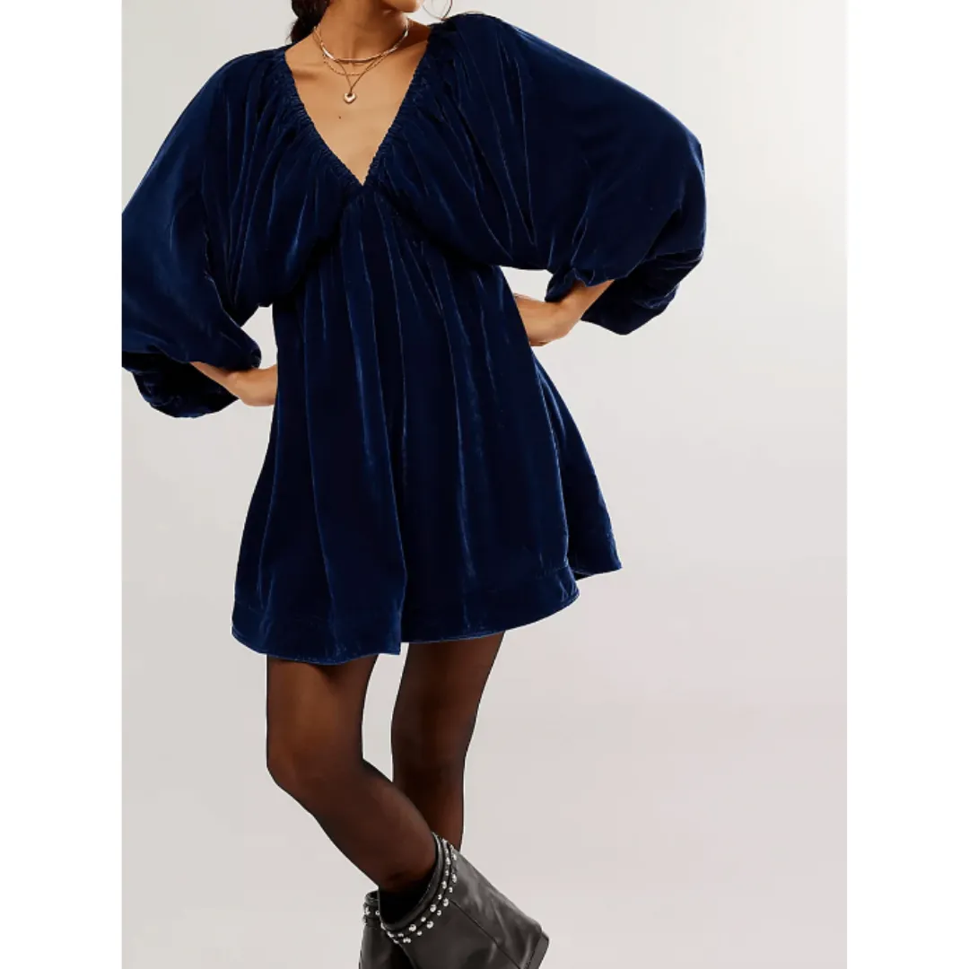 Women's Elegant Vintage Puff Sleeve Dress | Mini