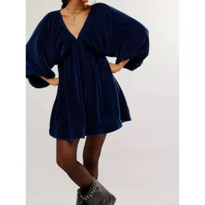 Women's Elegant Vintage Puff Sleeve Dress | Mini