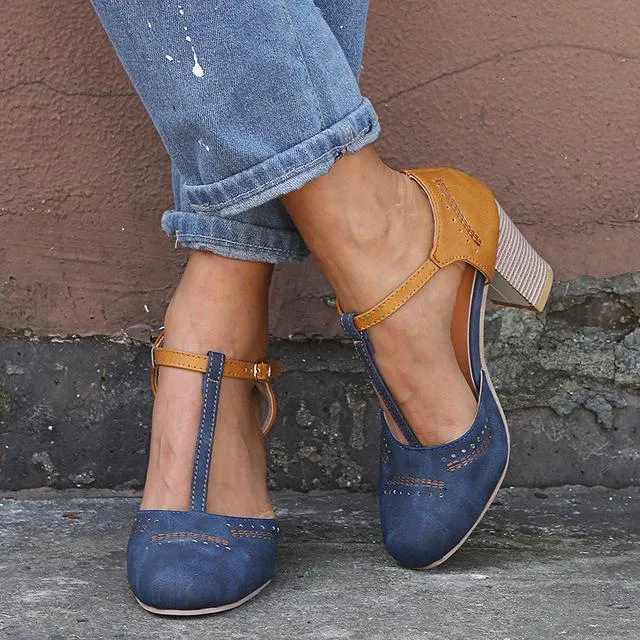 Women's Fashion One-strap Buckle Round Sandals