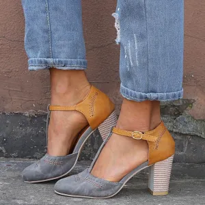 Women's Fashion One-strap Buckle Round Sandals