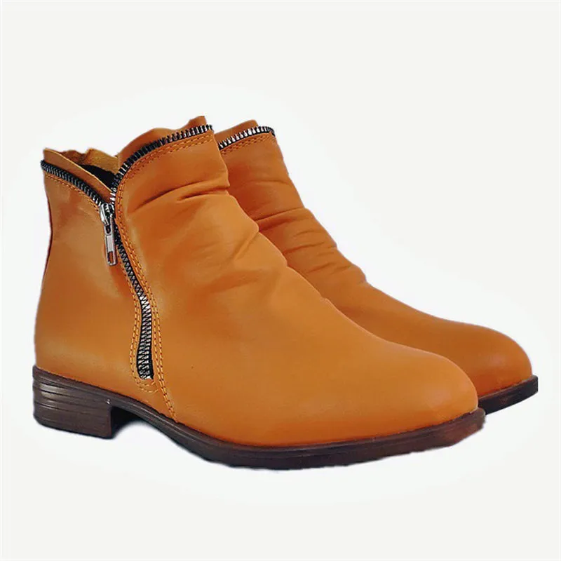 Women's Fashionable Square Heel Short Martin Boots