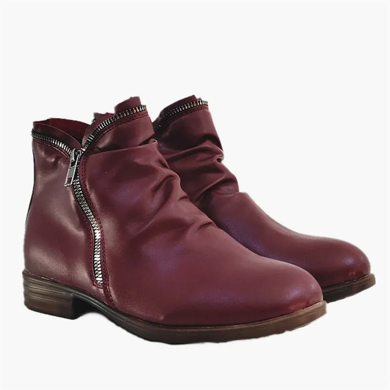 Women's Fashionable Square Heel Short Martin Boots