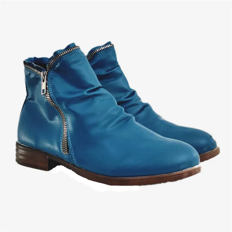 Women's Fashionable Square Heel Short Martin Boots