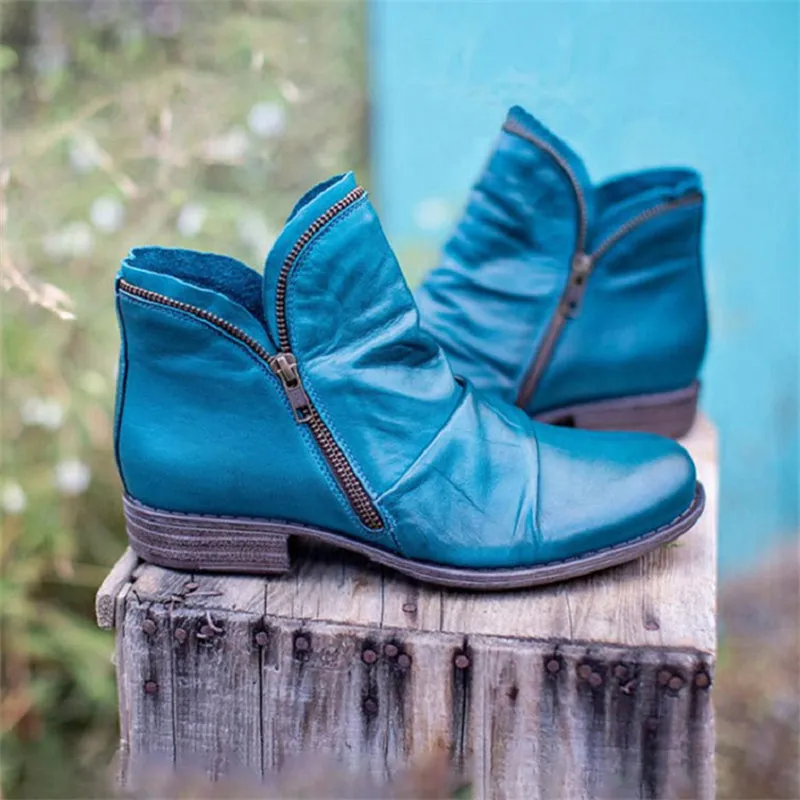 Women's Fashionable Square Heel Short Martin Boots