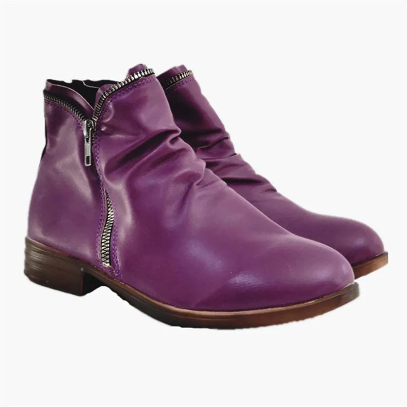 Women's Fashionable Square Heel Short Martin Boots