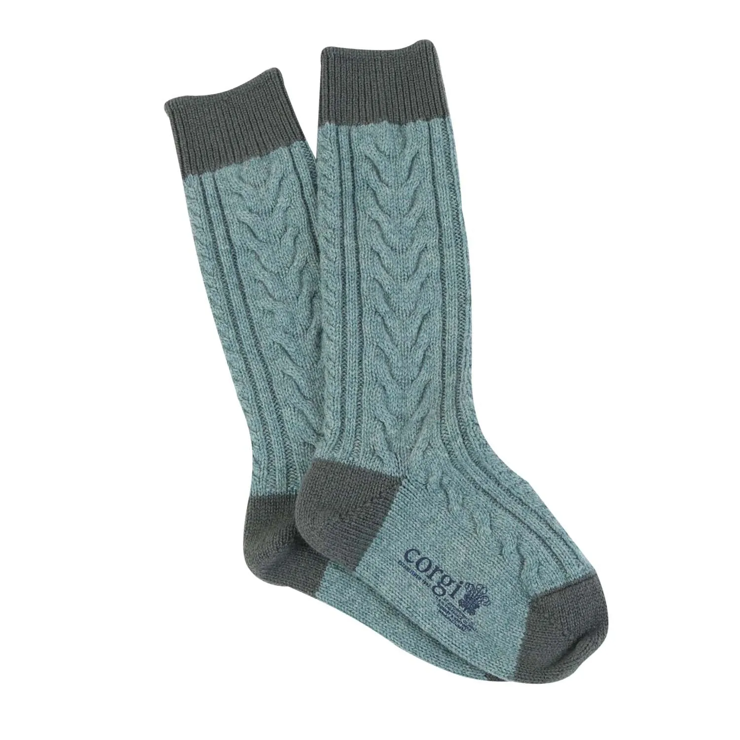 Women's Handmade Fan Cable Pure Cashmere Socks