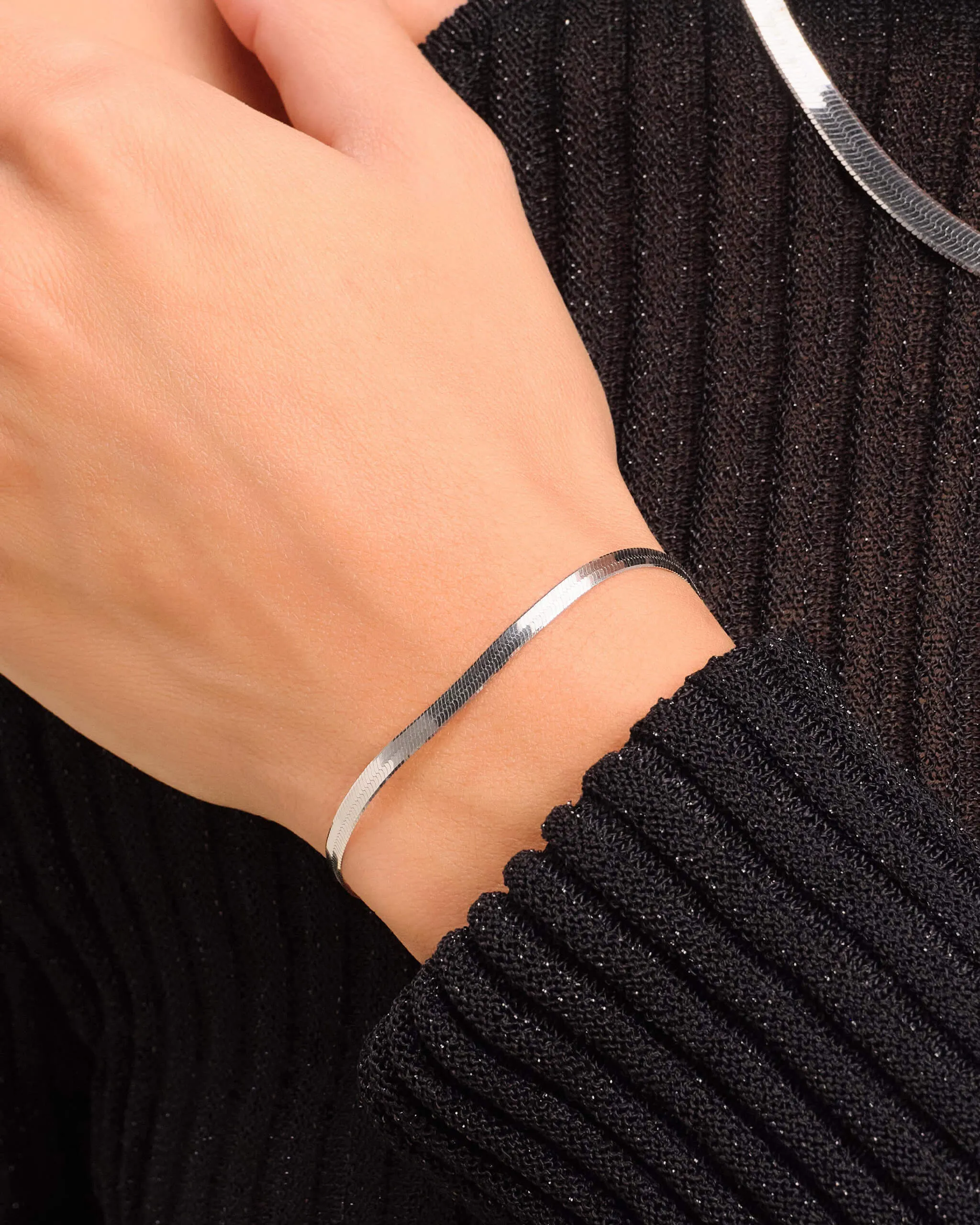 Women's Herringbone Chain Bracelet - 3mm