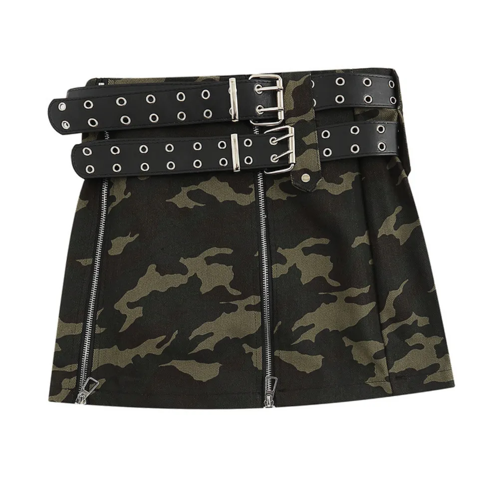Women's High Street Camouflage Stitching Outfit Sets