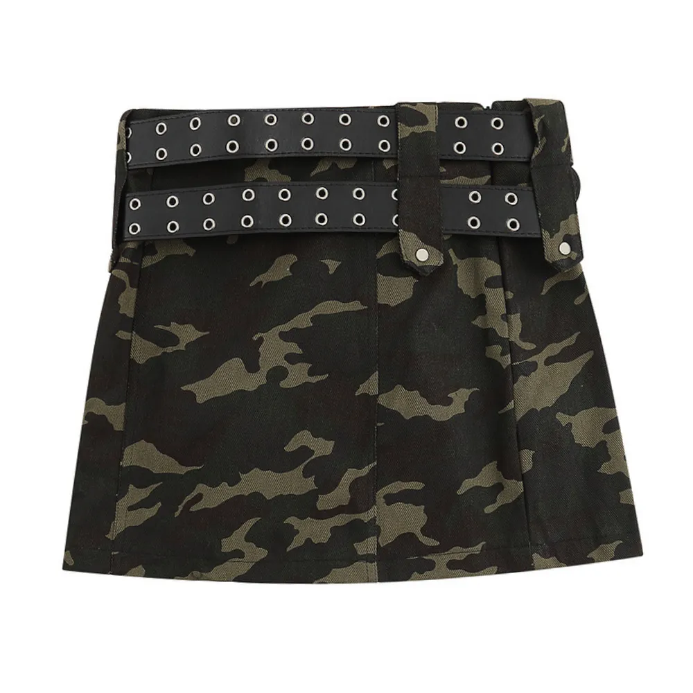 Women's High Street Camouflage Stitching Outfit Sets