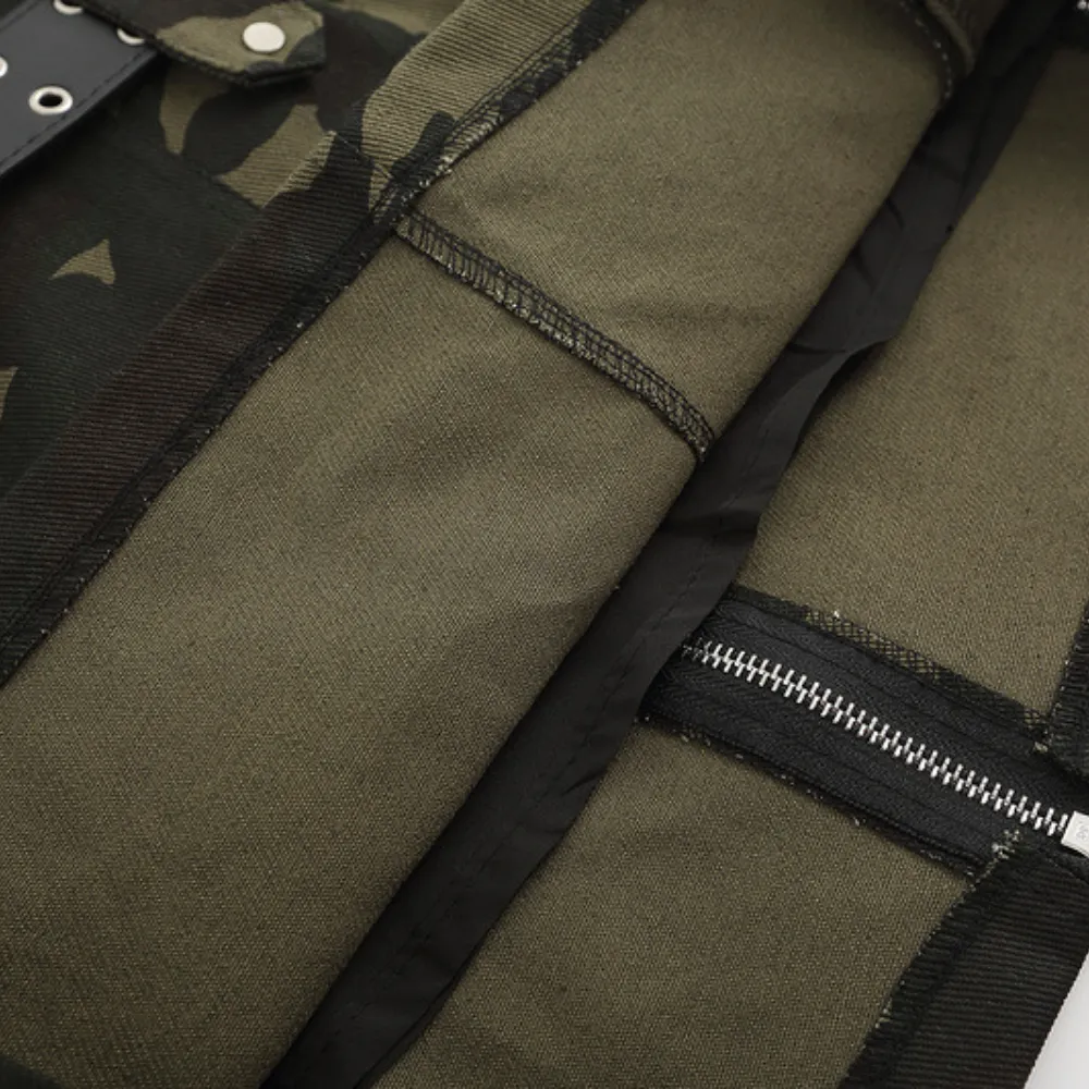 Women's High Street Camouflage Stitching Outfit Sets