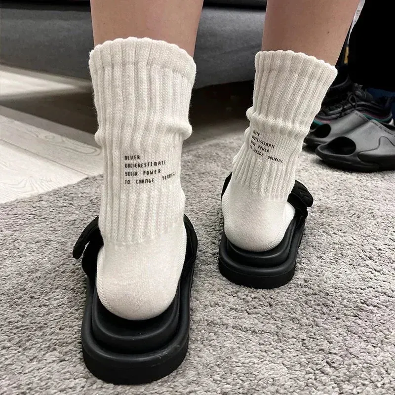 Women's Letter Medium Tube Socks
