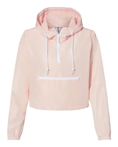 Women's Lightweight Quarter-Zip Pullover Crop Windbreaker
