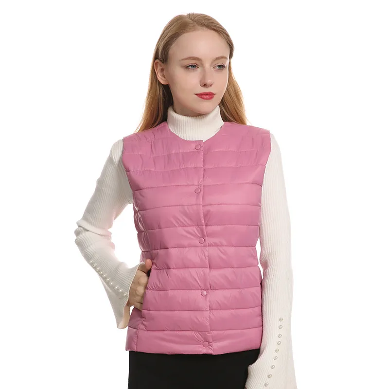 Women's Pink Button Heated Vest