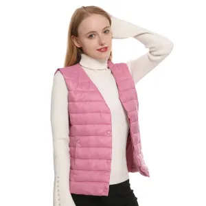 Women's Pink Button Heated Vest