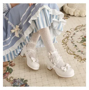 Women's Pumps Mary Janes Shoes with Bowtie Lace