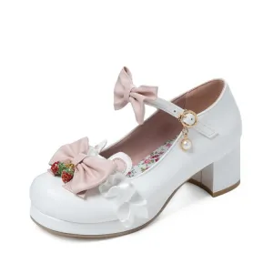 Women's Pumps Mary Janes Shoes with Bowtie Pearl