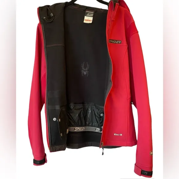 Women's Spyder Pink Red Hardshell Winter Jacket EUC