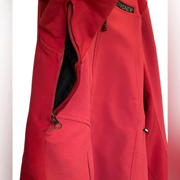 Women's Spyder Pink Red Hardshell Winter Jacket EUC