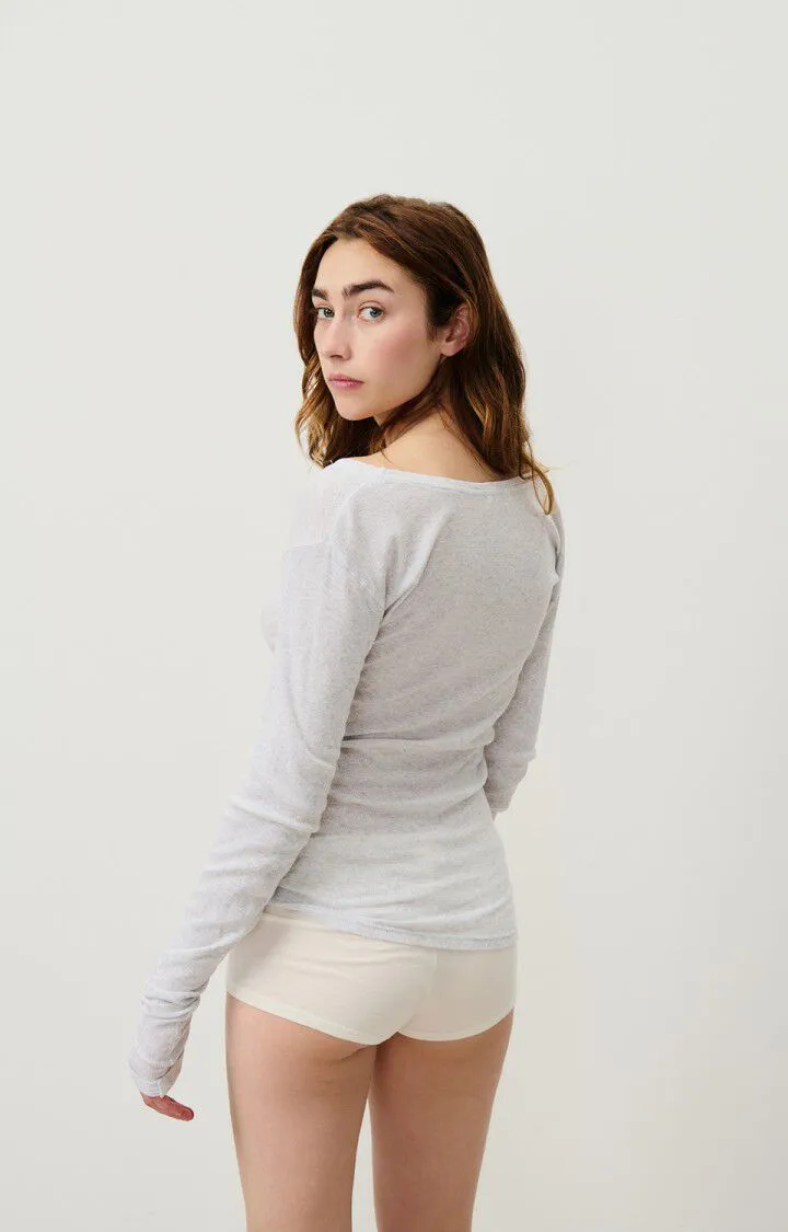 WOMEN'S T-SHIRT LS MASSACHUSETTS - HEATHER GREY