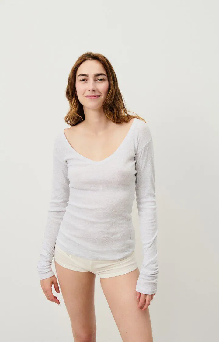 WOMEN'S T-SHIRT LS MASSACHUSETTS - HEATHER GREY