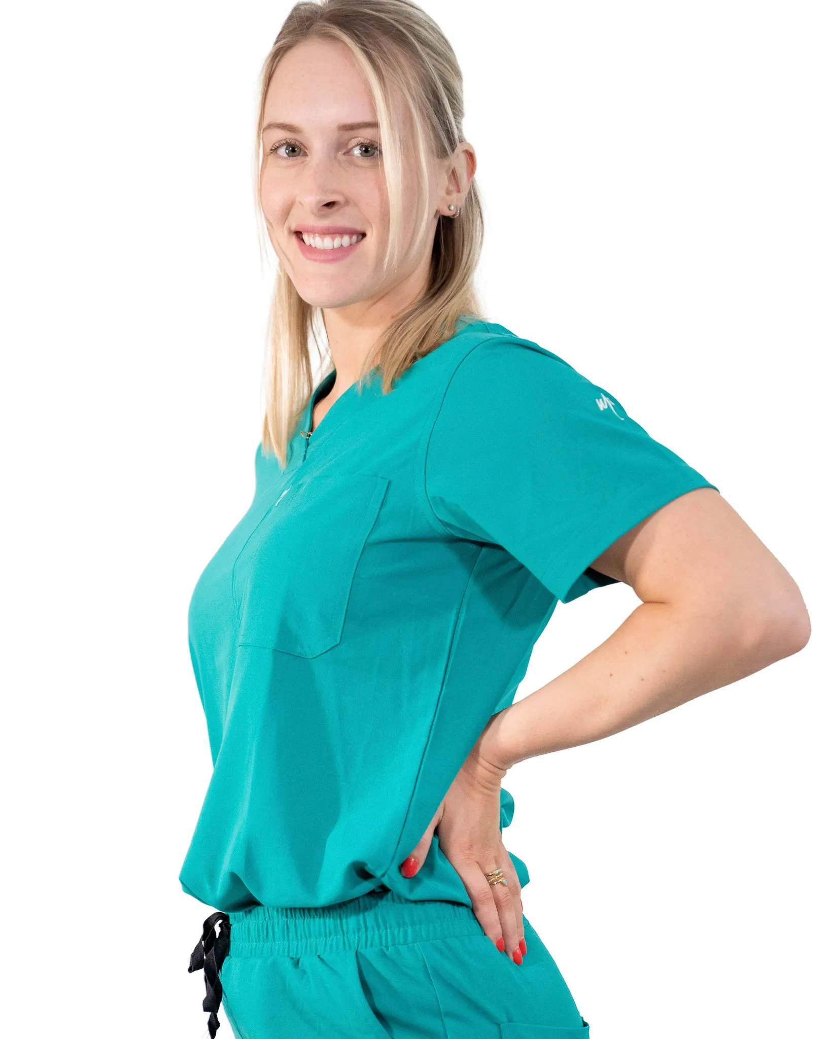 women's Teal Scrub Top