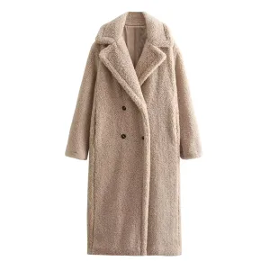Women's Vintage Casual Fuzzy Coat | Long