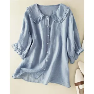 Women's Vintage Oversized Button Down Blouse | Summer