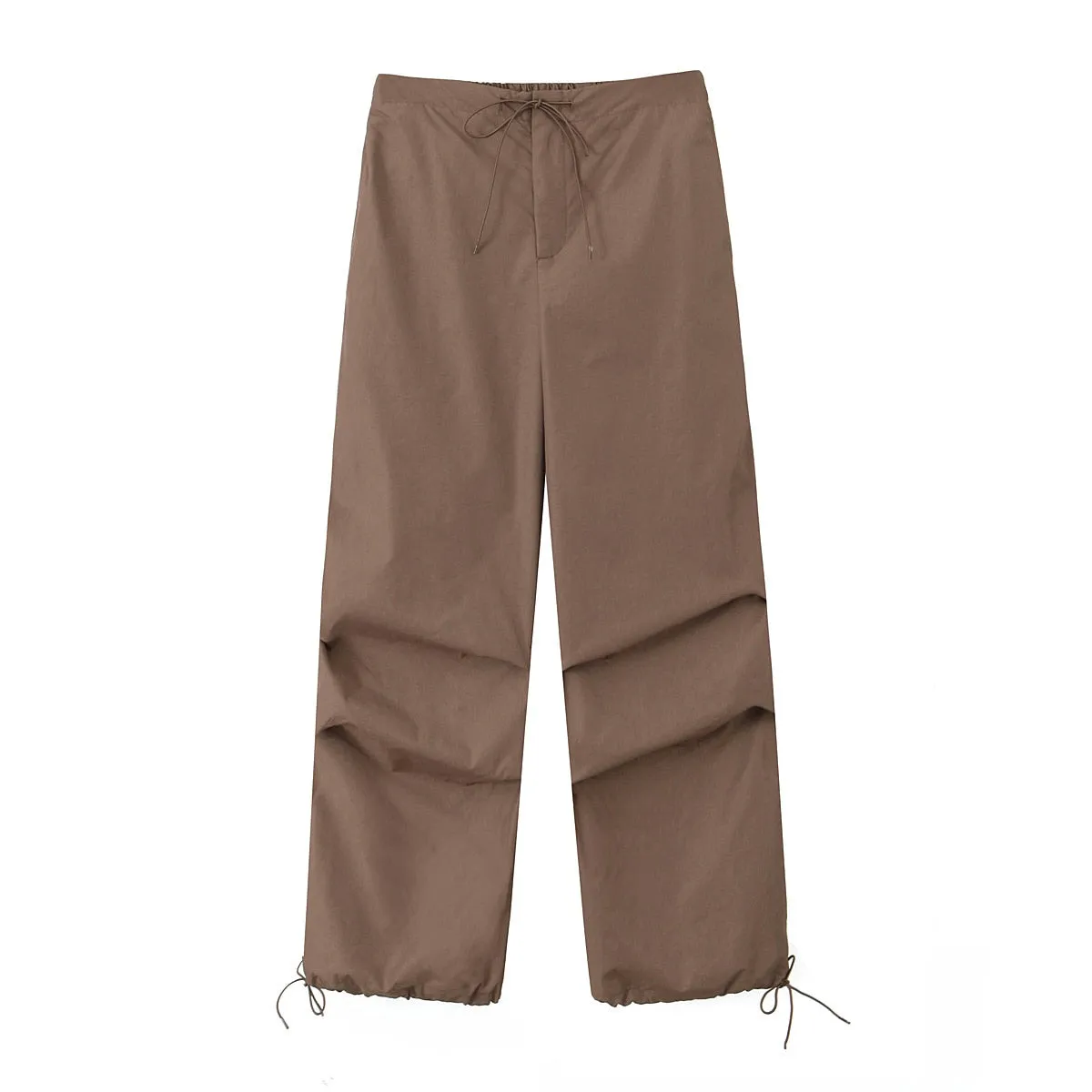 Women's Vintage Parachute Pants Chic Drawstring Trousers