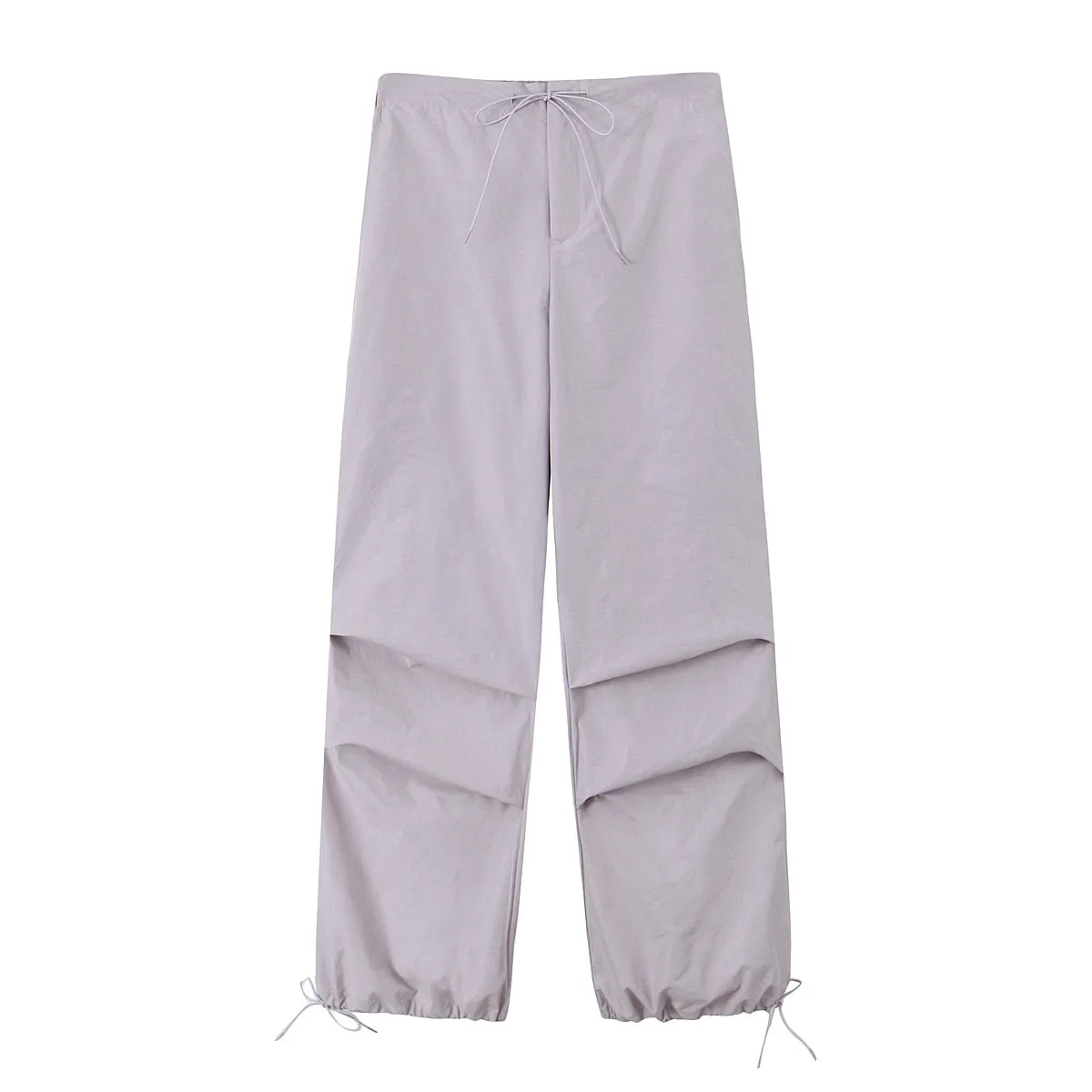 Women's Vintage Parachute Pants Chic Drawstring Trousers