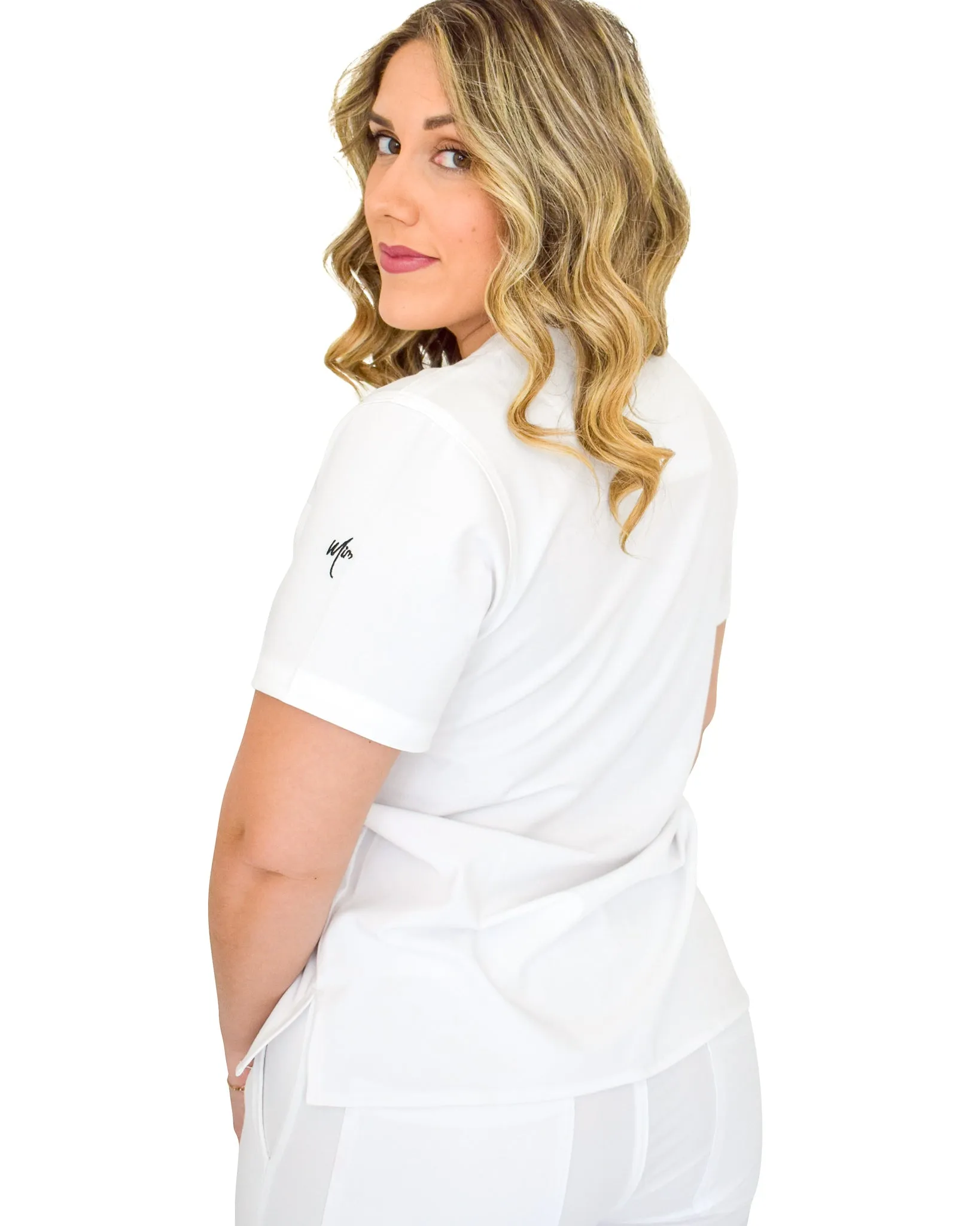 women's White Scrub Top
