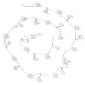 Wool Felt Pom Pom Garland with Tassels