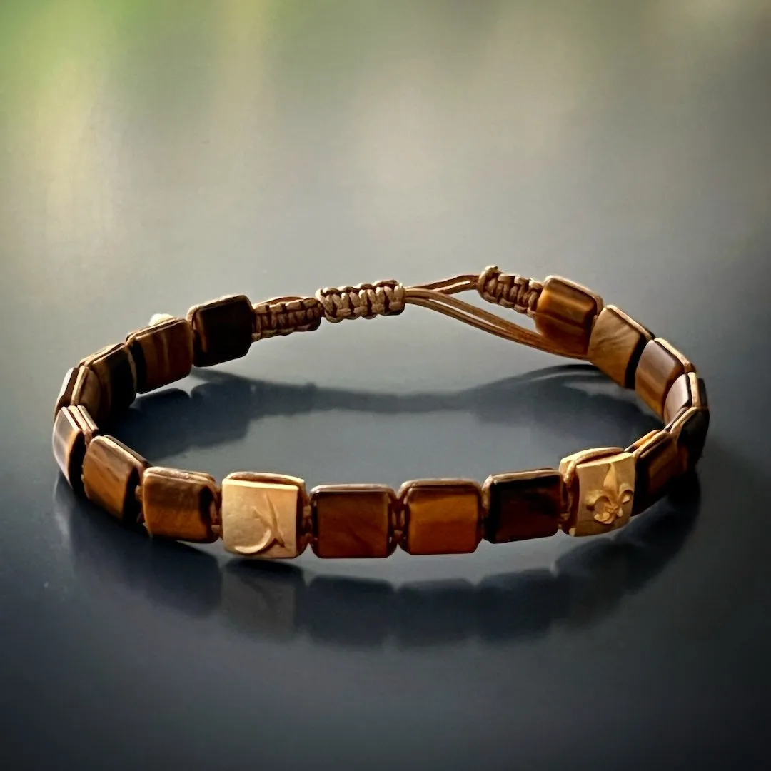 Woven Gold Fleur de Li Bracelet