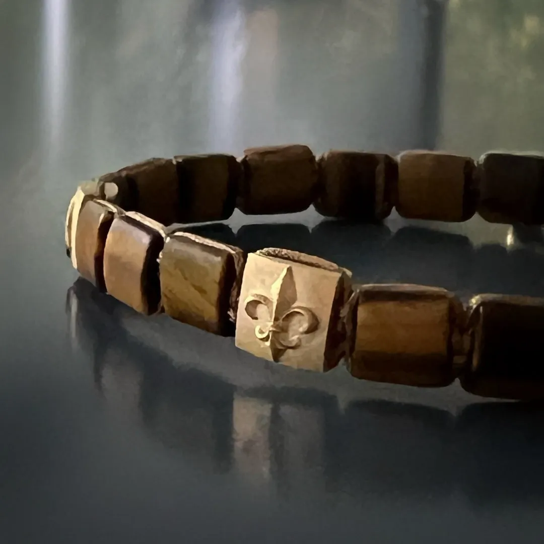 Woven Gold Fleur de Li Bracelet