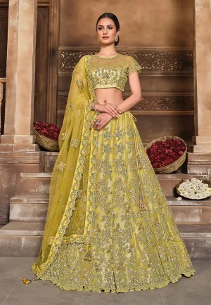 Yellow Embroidered Lehenga Choli