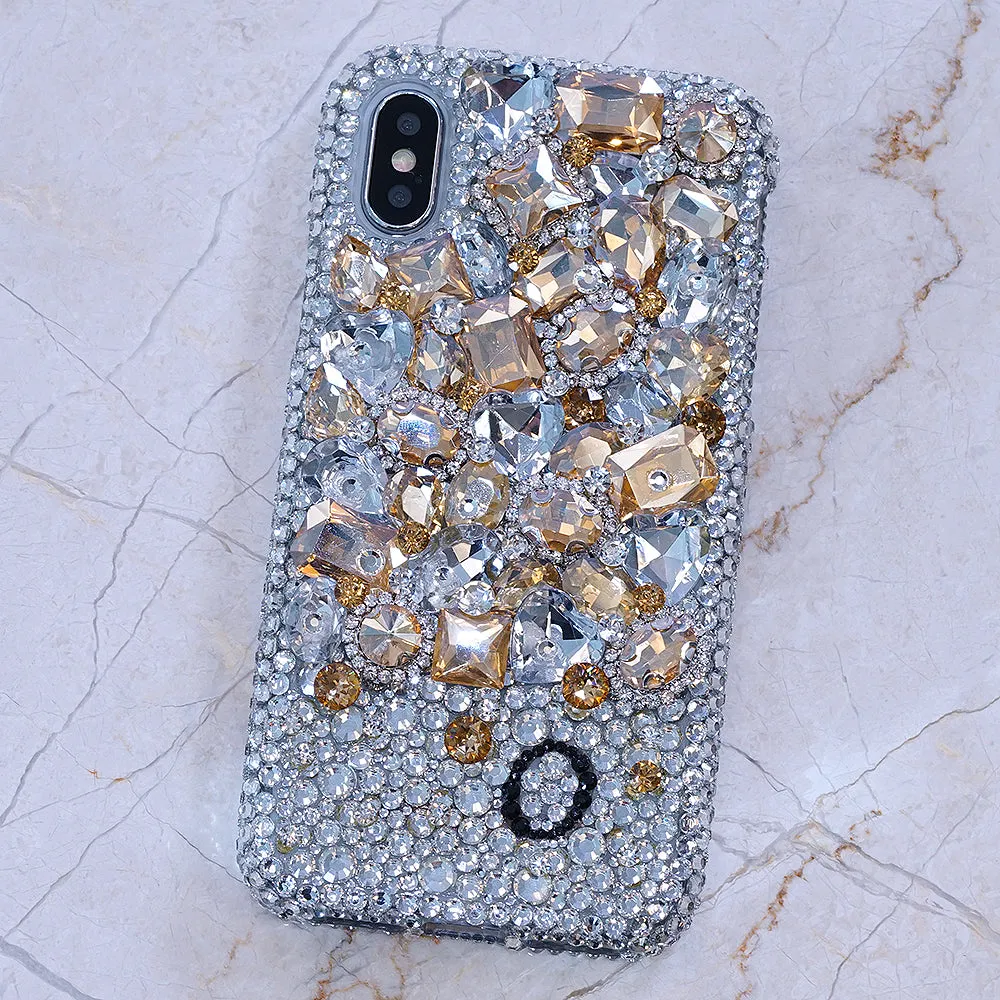 Yellow Gemstones Garden Personalized Name & Initials Design (style PN_1118)