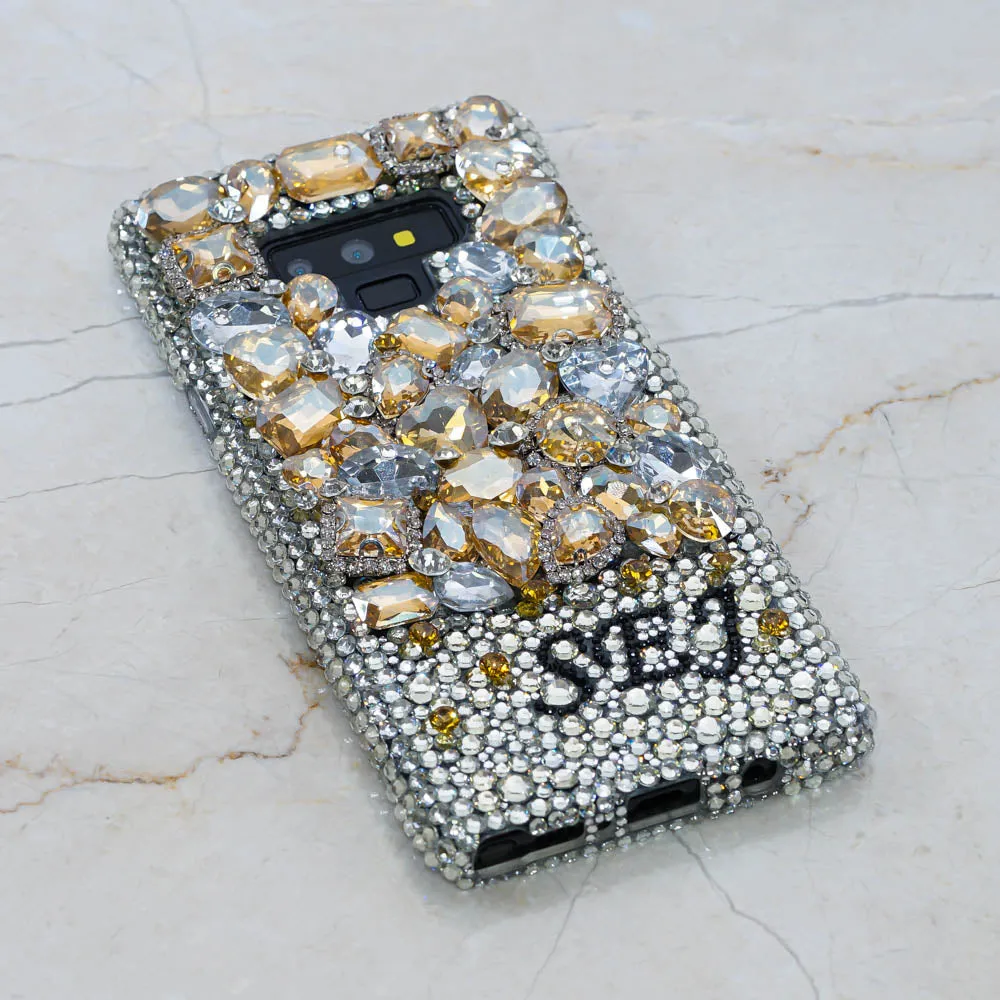 Yellow Gemstones Garden Personalized Name & Initials Design (style PN_1118)