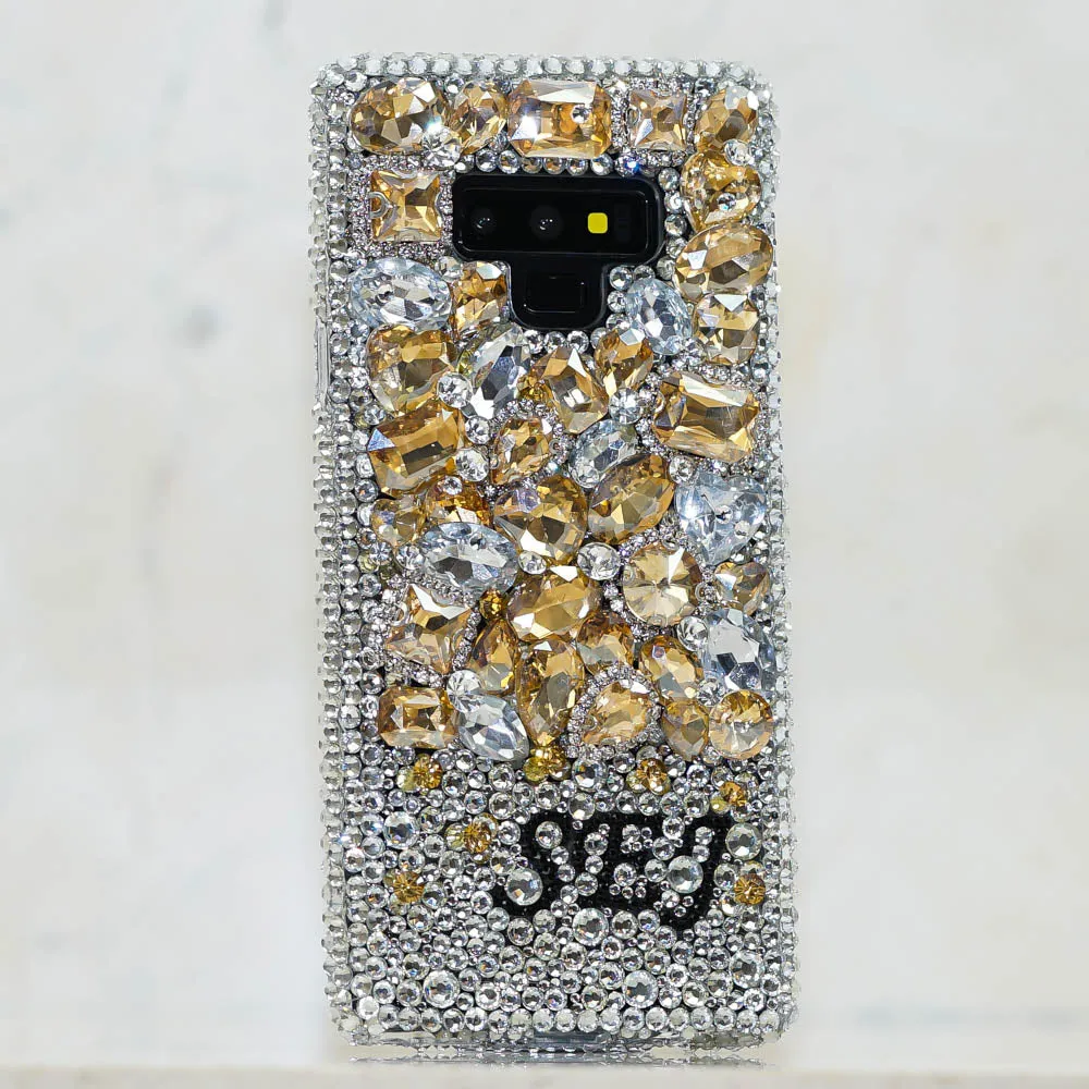 Yellow Gemstones Garden Personalized Name & Initials Design (style PN_1118)