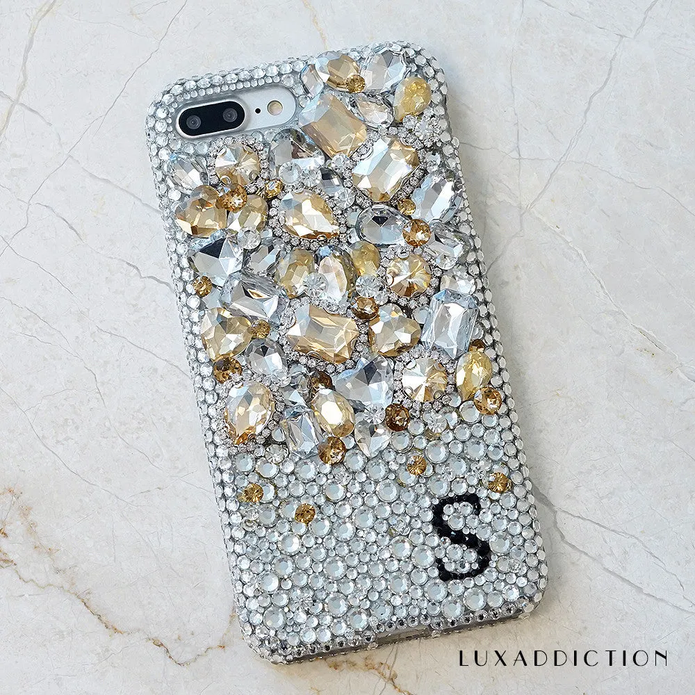 Yellow Gemstones Garden Personalized Name & Initials Design (style PN_1118)