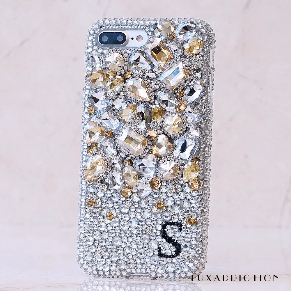 Yellow Gemstones Garden Personalized Name & Initials Design (style PN_1118)