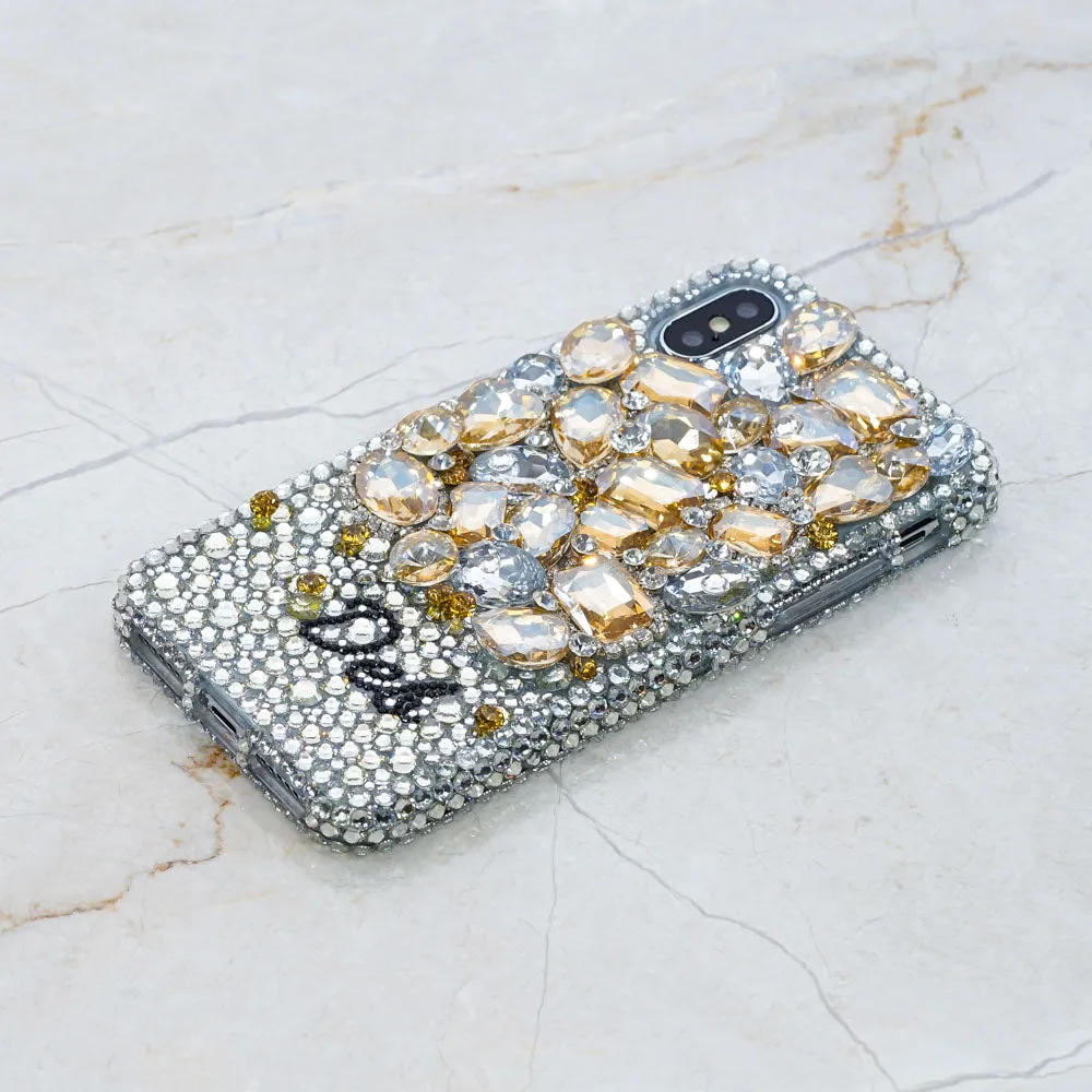 Yellow Gemstones Garden Personalized Name & Initials Design (style PN_1118)