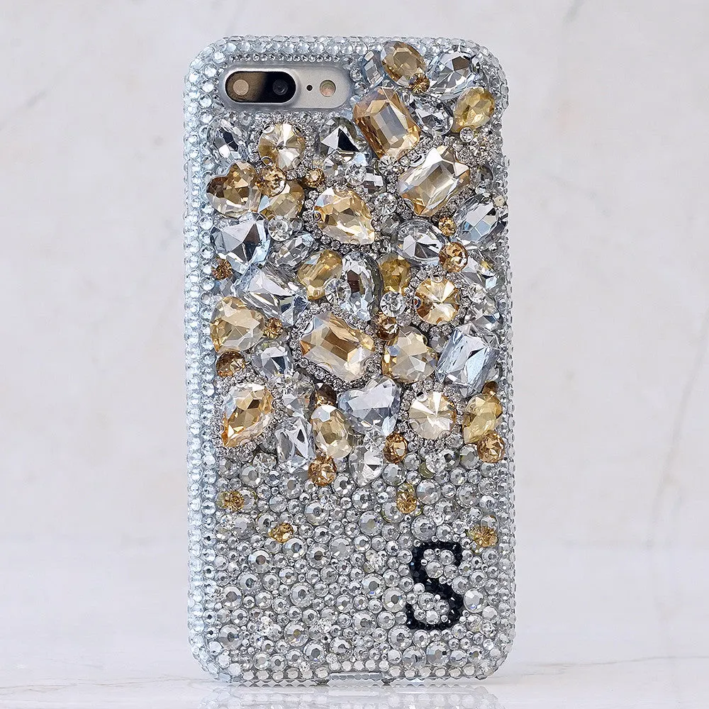 Yellow Gemstones Garden Personalized Name & Initials Design (style PN_1118)