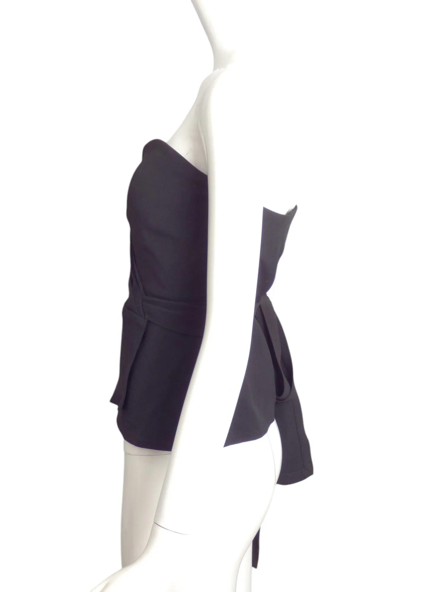 YVES SAINT LAURENT- 1990s Crepe Wrap Bustier Top, Size-6