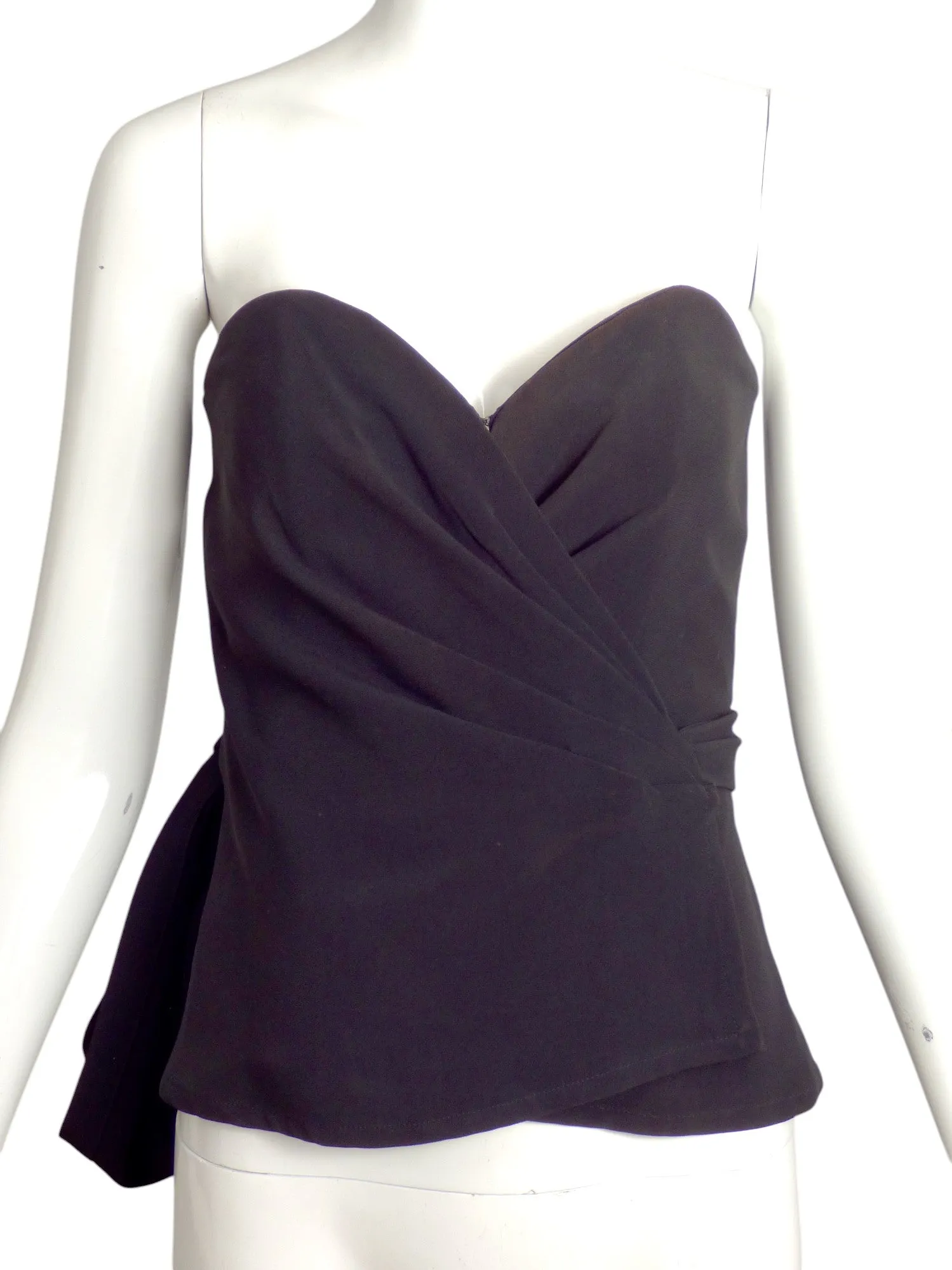 YVES SAINT LAURENT- 1990s Crepe Wrap Bustier Top, Size-6