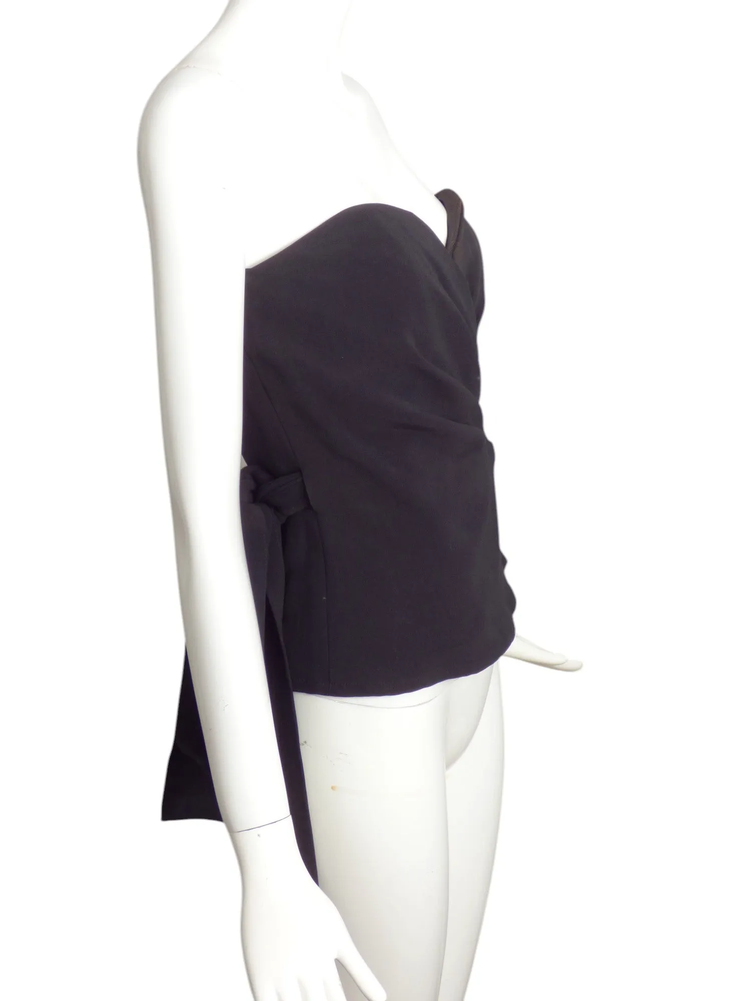 YVES SAINT LAURENT- 1990s Crepe Wrap Bustier Top, Size-6